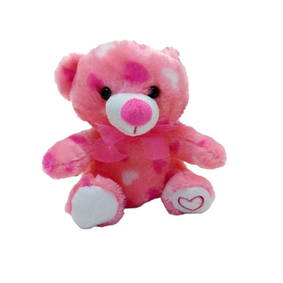 MTY International Co LTD Pink hearts Teddy Bear plush Stuffed 6" 2020 Valentines - Picture 3 of 8